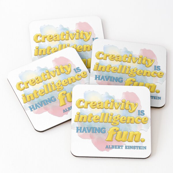 Item preview, Creativity is Intelligence Having Fun - Albert Einstein quote - colorful geometric design designed and sold by LibrarianLauren.