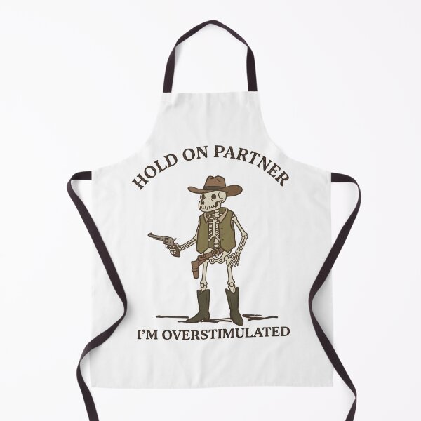 Item preview, Funny Skeleton Cowboy Hold On Partner I’m Overstimulated T-Shirt – Retro Western Sarcastic Humor designed and sold by DIRTYSKETCHH.
