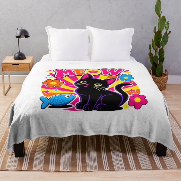 Item preview, Cute Black Cat Meow Pop Art designed and sold by RODEONYAN.