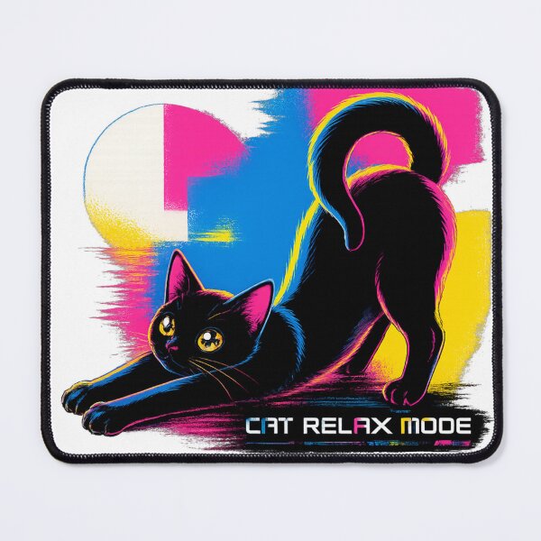 Item preview, Copy of Cyber Cat Relax Mode Neon Art designed and sold by RODEONYAN.