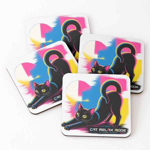 Item preview, Cyber Cat Relax Mode Neon Art designed and sold by RODEONYAN.