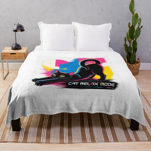 Item preview, Cyber Cat Relax Mode Neon Art designed and sold by RODEONYAN.
