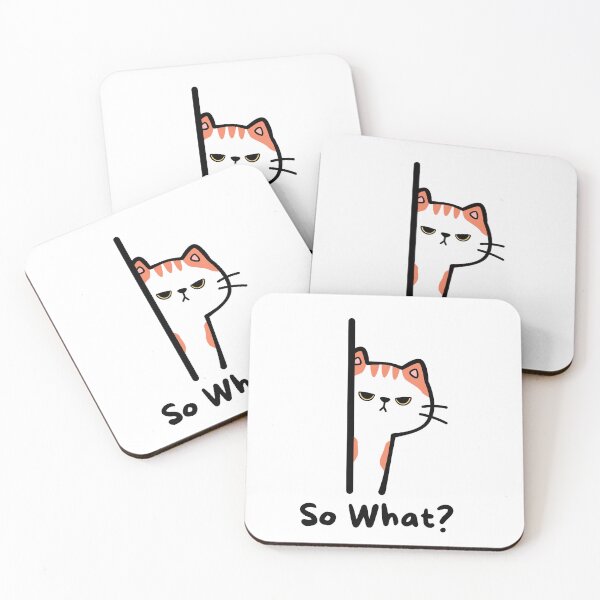 Item preview, Grumpy Cat Looking at You.  So What?  Gift for a Pessimist.  Gift for a Grumpy Person.  Glass Half Empty. designed and sold by ShrimpAndGrits.
