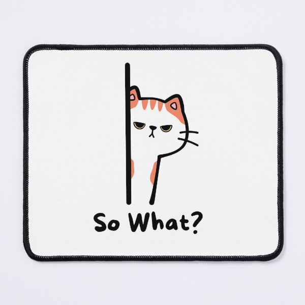 Item preview, Grumpy Cat Looking at You.  So What?  Gift for a Pessimist.  Gift for a Grumpy Person.  Glass Half Empty. designed and sold by ShrimpAndGrits.