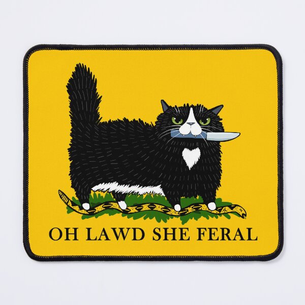 Item preview, Oh Lawd She Feral Tuxedo Cat designed and sold by KilkennyCat Art.