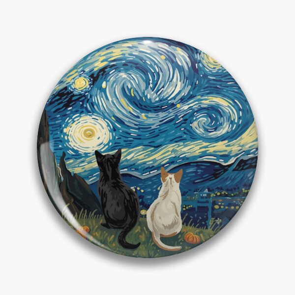 Item preview, Pumpkin Patch cats in Van Gogh's Starry Night Painting designed and sold by EschatonGarden.