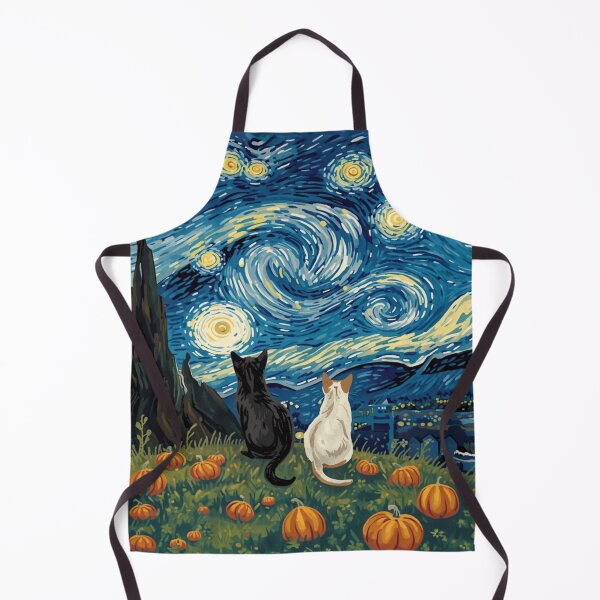 Item preview, Pumpkin Patch cats in Van Gogh's Starry Night Painting designed and sold by EschatonGarden.