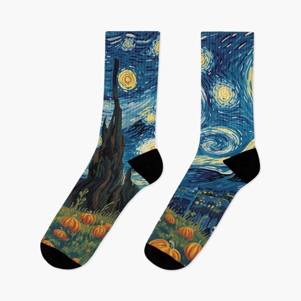 Item preview, Pumpkin Patch cats in Van Gogh's Starry Night Painting designed and sold by EschatonGarden.