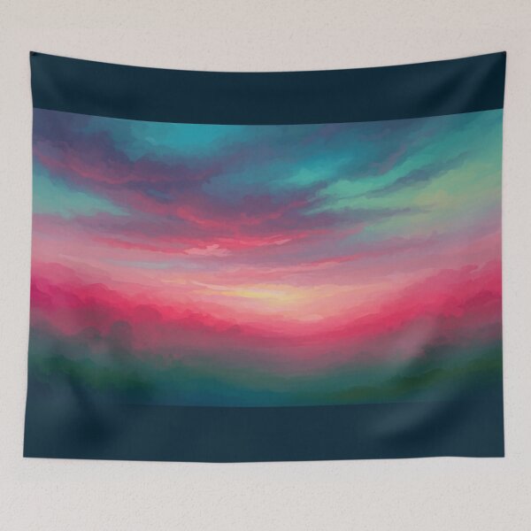 Item preview, Vibrant Impasto Sunrise Sky Landscape designed and sold by PixorStudio.