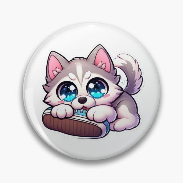 Item preview, Cute Husky Chewing Shoe-Naughty Puppy Kawaii Dog Design  designed and sold by carestazafeli.
