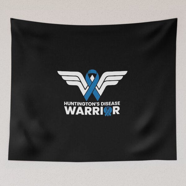Item preview, Huntington's Disease Awareness Warrior Support Blue Ribbon designed and sold by BlassmausArt.