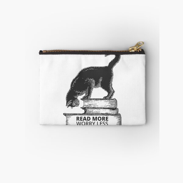 Item preview, Read More Worry Less Shirt Cat Book Lover Tee Minimalist Reader Gift designed and sold by Lynn Creates.