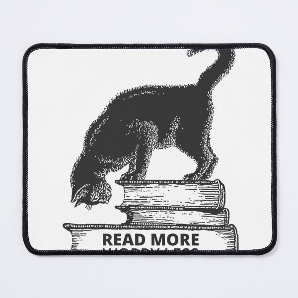 Item preview, Read More Worry Less Shirt Cat Book Lover Tee Minimalist Reader Gift designed and sold by Lynn Creates.
