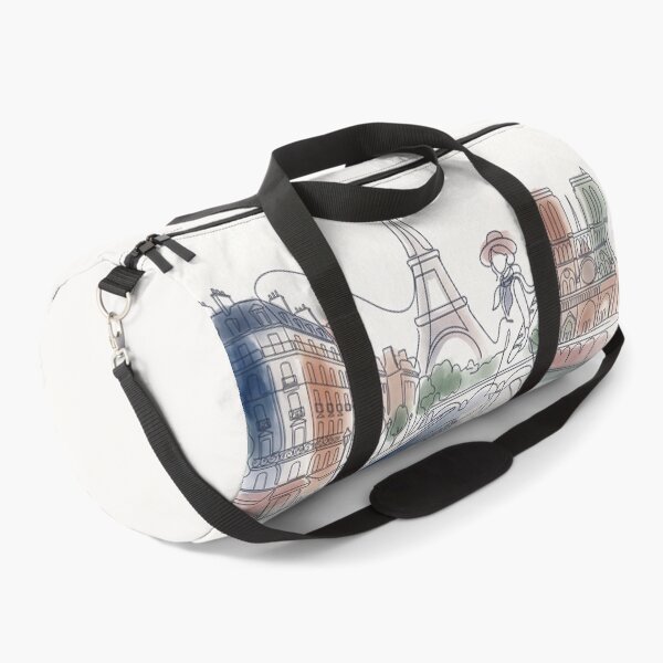 Item preview, Paris Line Art Woman Walking Cityscape designed and sold by PixorStudio.