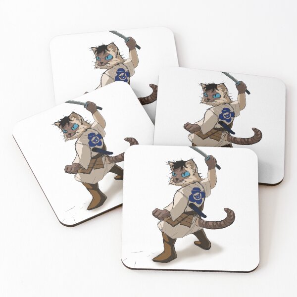 Item preview, samurai cat fighting designed and sold by Lustra Sketch.