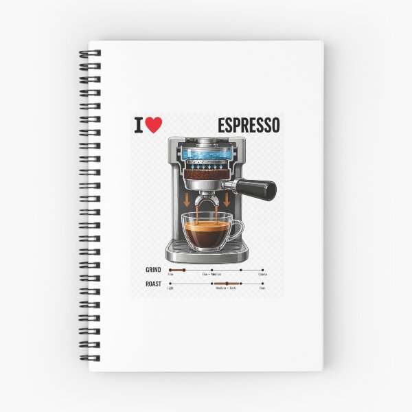 Item preview, Espresso Machine Brewing Process Illustration designed and sold by RODEONYAN.