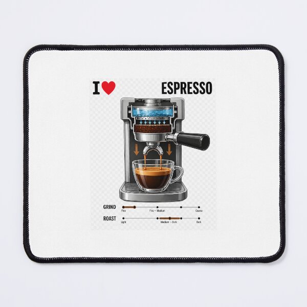 Item preview, Espresso Machine Brewing Process Illustration designed and sold by RODEONYAN.