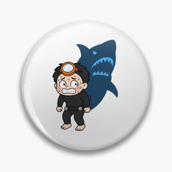 Item preview, KOREA HAENAM - Cute Chibi Character Nervous Shark Behind Sticker designed and sold by KOREA-HAENAM.