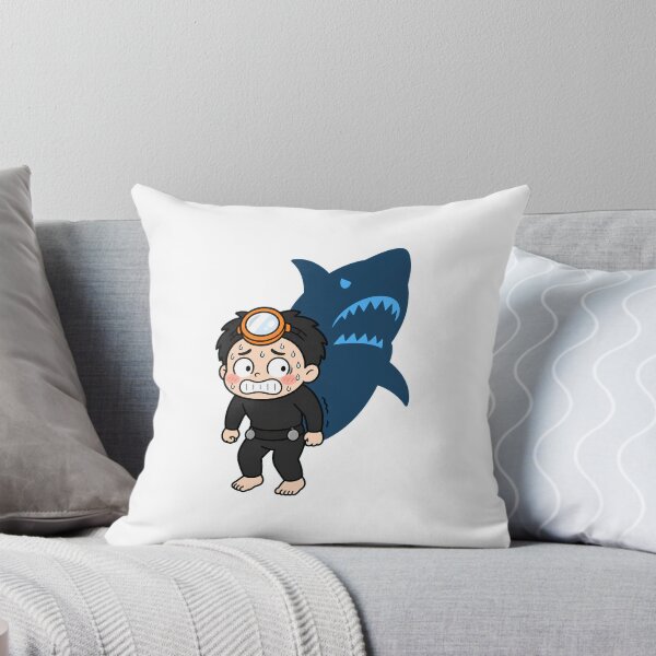 Item preview, KOREA HAENAM - Cute Chibi Character Nervous Shark Behind Sticker designed and sold by KOREA-HAENAM.