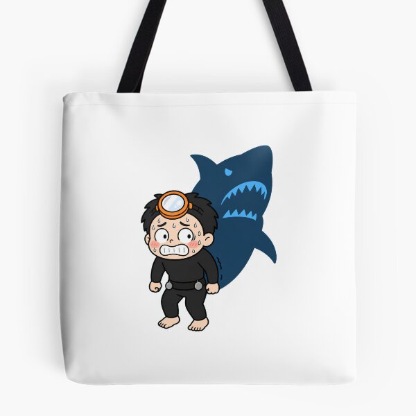 Item preview, KOREA HAENAM - Cute Chibi Character Nervous Shark Behind Sticker designed and sold by KOREA-HAENAM.