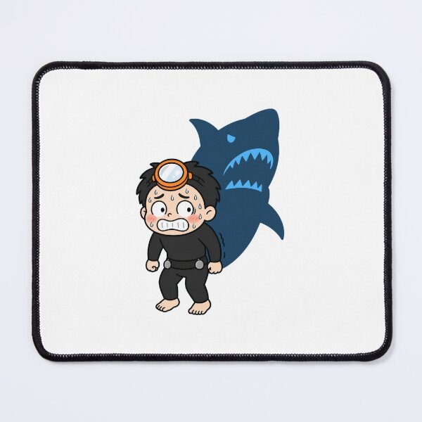 Item preview, KOREA HAENAM - Cute Chibi Character Nervous Shark Behind Sticker designed and sold by KOREA-HAENAM.