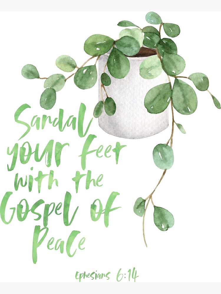 "Sandal your feet with the gospel of peace, Ephesians 6v14, bible verse