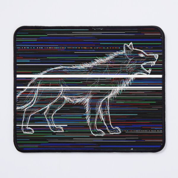 Item preview, Glitch Wolf Line Art Cyberpunk Illustration designed and sold by PixorStudio.