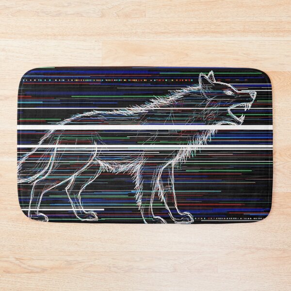 Item preview, Glitch Wolf Line Art Cyberpunk Illustration designed and sold by PixorStudio.
