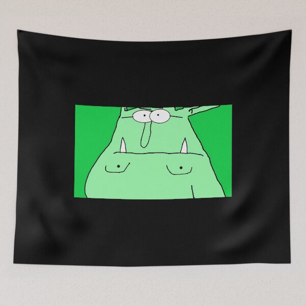 Item preview, Grumpy Green Monster Face Portrait designed and sold by J-Mindful.