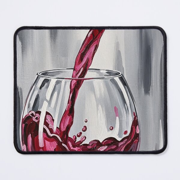 Item preview, Red Wine Pour Splash Realistic Painting designed and sold by PixorStudio.