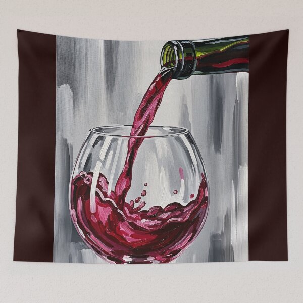 Item preview, Red Wine Pour Splash Realistic Painting designed and sold by PixorStudio.