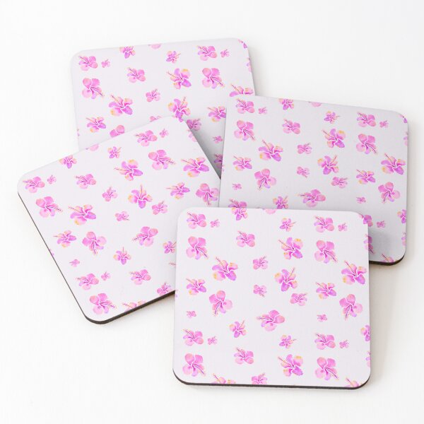 Item preview, Pink Hibiscus Scatter. Watercolor Tropical Floral Pattern - Very Pale Lavender designed and sold by Piret Victoria Ribas.
