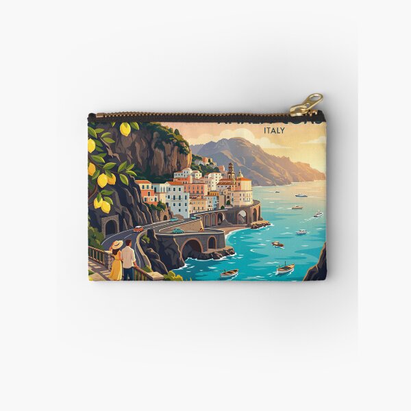 Item preview, Amalfi Coast Sunset Lemons – Vintage Italy Travel Poster designed and sold by andres felipe Guevara Rincon.