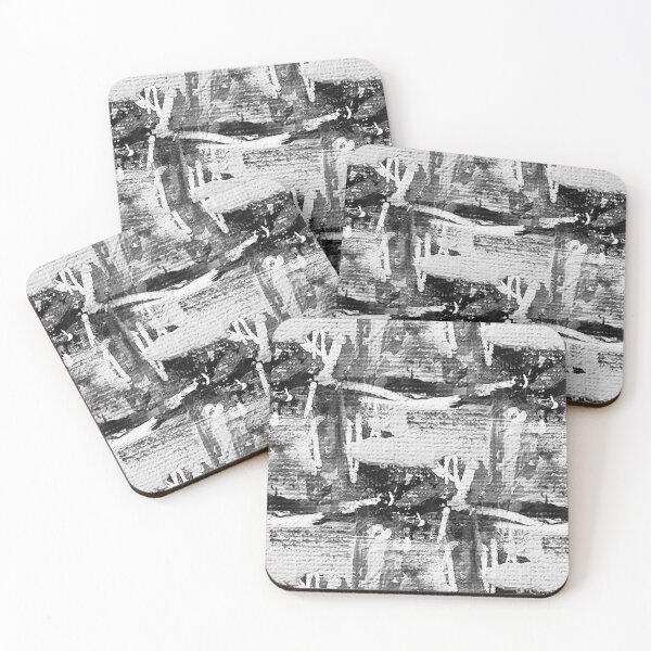 Item preview, Dark Monochromatic Painterly Abstract in White designed and sold by Artistestella.