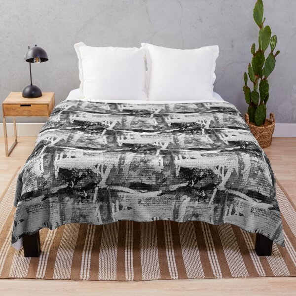 Item preview, Dark Monochromatic Painterly Abstract in White designed and sold by Artistestella.