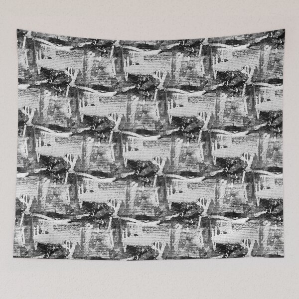 Item preview, Dark Monochromatic Painterly Abstract in White designed and sold by Artistestella.