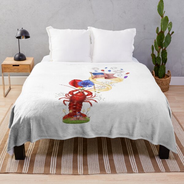 Item preview, Red Crab Blue Flower Fireworks Scene designed and sold by AbanoubStore.