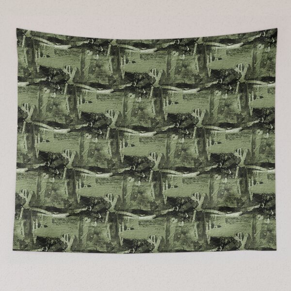 Item preview, Dark Monochromatic Painterly Abstract in Green designed and sold by Artistestella.