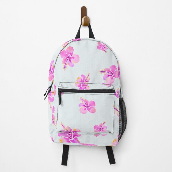 Item preview, Pink Hibiscus Scatter. Watercolor Tropical Floral Pattern - Soft Powder Blue designed and sold by Piret Victoria Ribas.