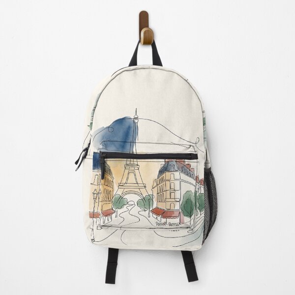 Item preview, Paris Continuous Line Watercolor Cityscape designed and sold by PixorStudio.