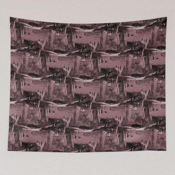 Item preview, Dark Monochromatic Painterly Abstract in Maroon designed and sold by Artistestella.
