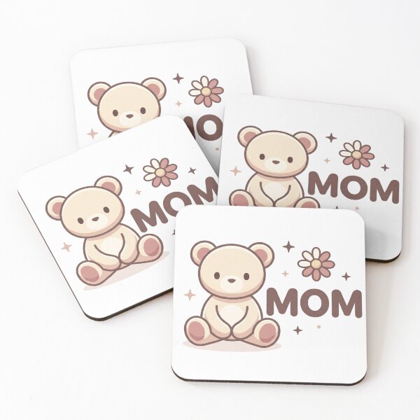 Item preview, Kawaii MOM Teddy Bear with Flower and Stars designed and sold by D&LShop.