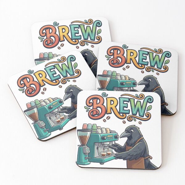 Item preview, Crow Barista at Work designed and sold by Northern Glow Art.