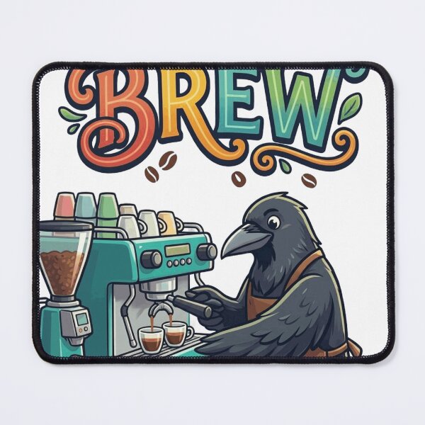 Item preview, Crow Barista at Work designed and sold by Northern Glow Art.