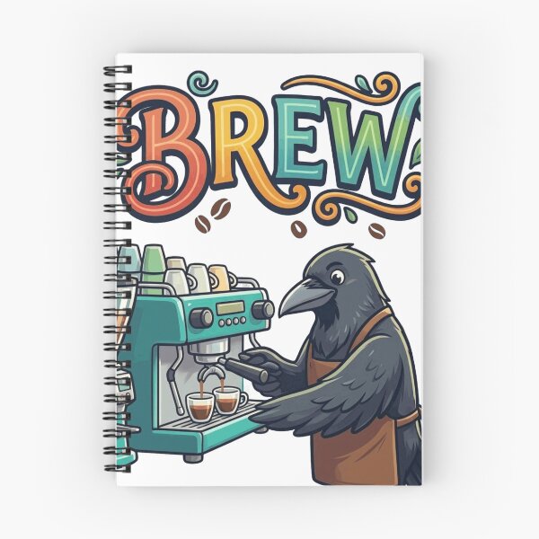 Item preview, Crow Barista at Work designed and sold by Northern Glow Art.