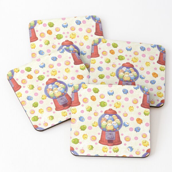 Item preview, Budgie Gumball Machine Retro Parakeet Pattern for Bird Lovers designed and sold by Veata.