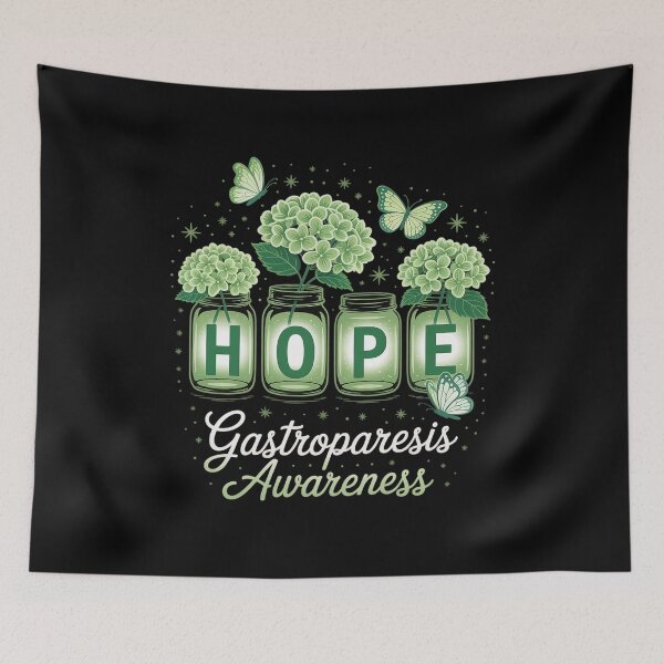 Item preview, HOPE Hydrangea Flower Butterfly Gastroparesis Awareness designed and sold by fferomananul.