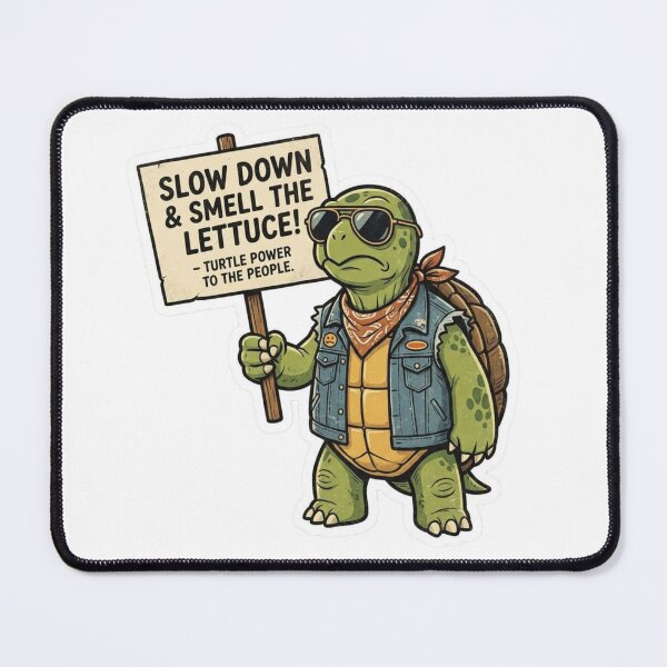 Item preview, Slow Down Smell Lettuce Funny Turtle Protest Art designed and sold by Hafcishop.