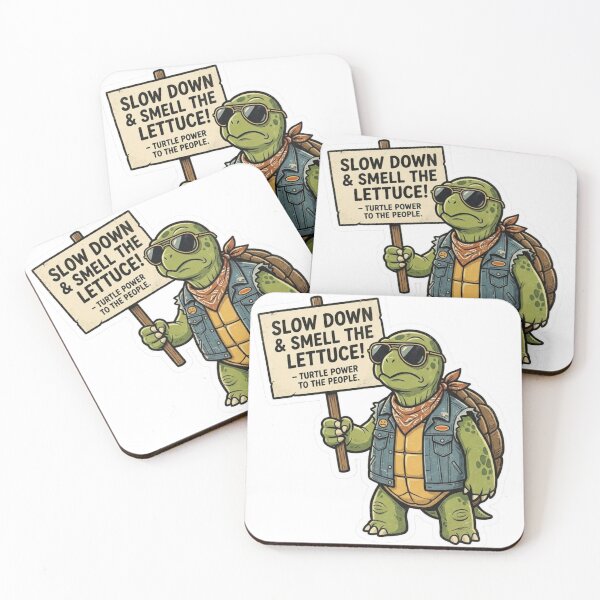 Item preview, Slow Down Smell Lettuce Funny Turtle Protest Art designed and sold by Hafcishop.