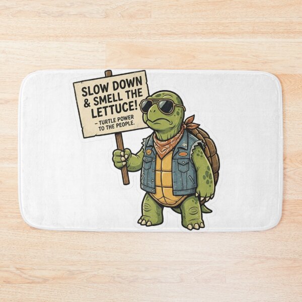 Item preview, Slow Down Smell Lettuce Funny Turtle Protest Art designed and sold by Hafcishop.
